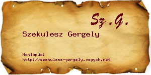 Szekulesz Gergely névjegykártya